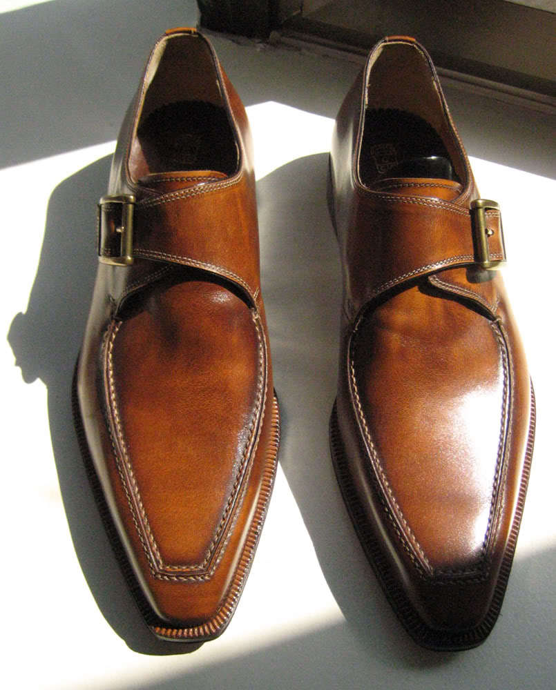 Handmade Men Brown Monk Shoes, Men Formal Leather Shoes, Men Shoes on ...